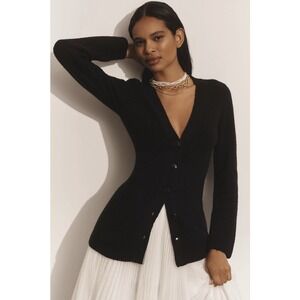 Anthropologie Maeve Hourglass Cardigan‎ Sweater Black Size Small
